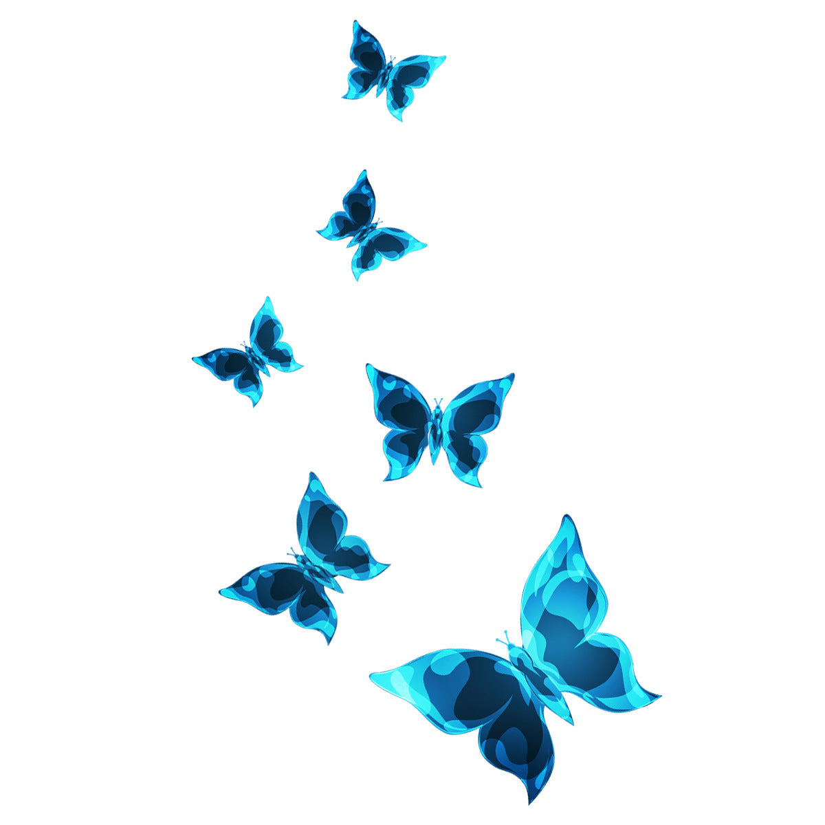 Blue Luminous Small Butterfly Bedroom Living Room Stickers
