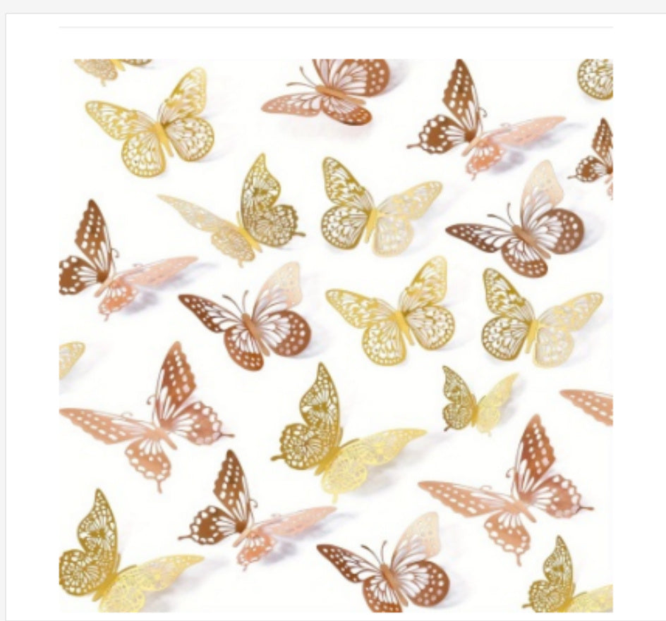 3D Hollow Butterflies Mirror Wall Stickers for Kids Rooms