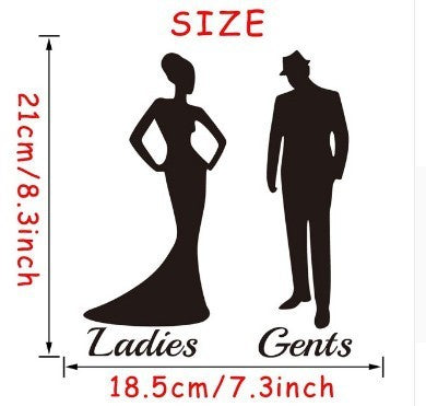 Mr. & Mrs. Quotes Toilet Door Sticker Fashion Bathroom Decor