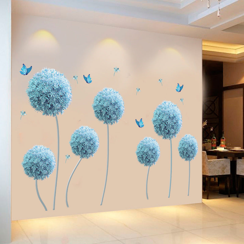 Creative Self-Adhesive 3D Blue Flower Wall Stickers
