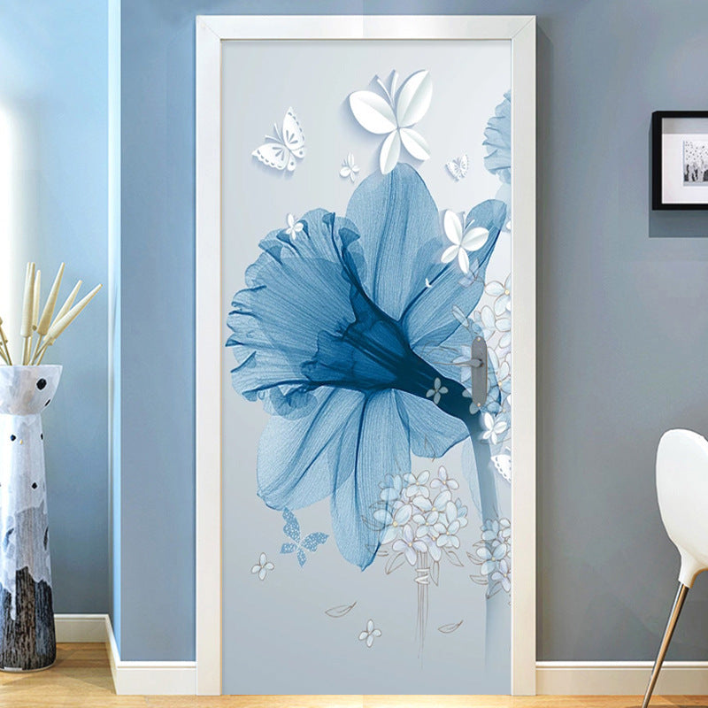Creative Self-Adhesive 3D Blue Flower Wall StickersCreative Self-Adhesive 3D Blue Flower Wall Stickers