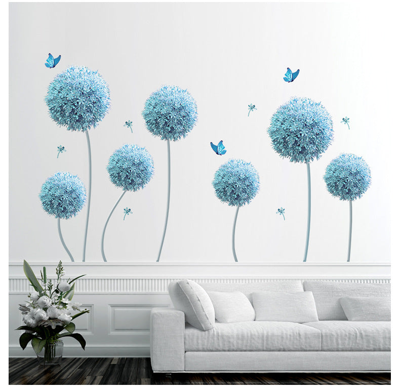 Creative Self-Adhesive 3D Blue Flower Wall Stickers