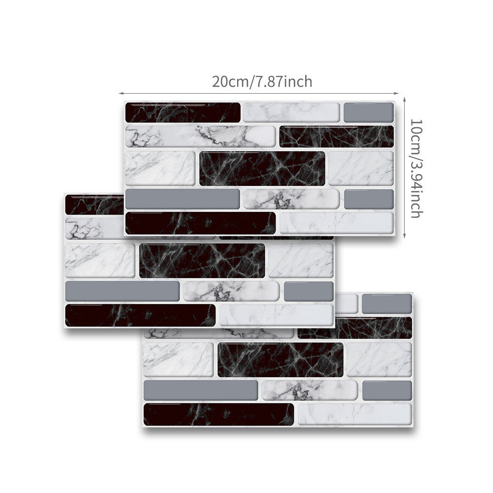  Kitchen Decoration Wall Stickers Black And White Classic applied to a stylish kitchen wall with marble effect