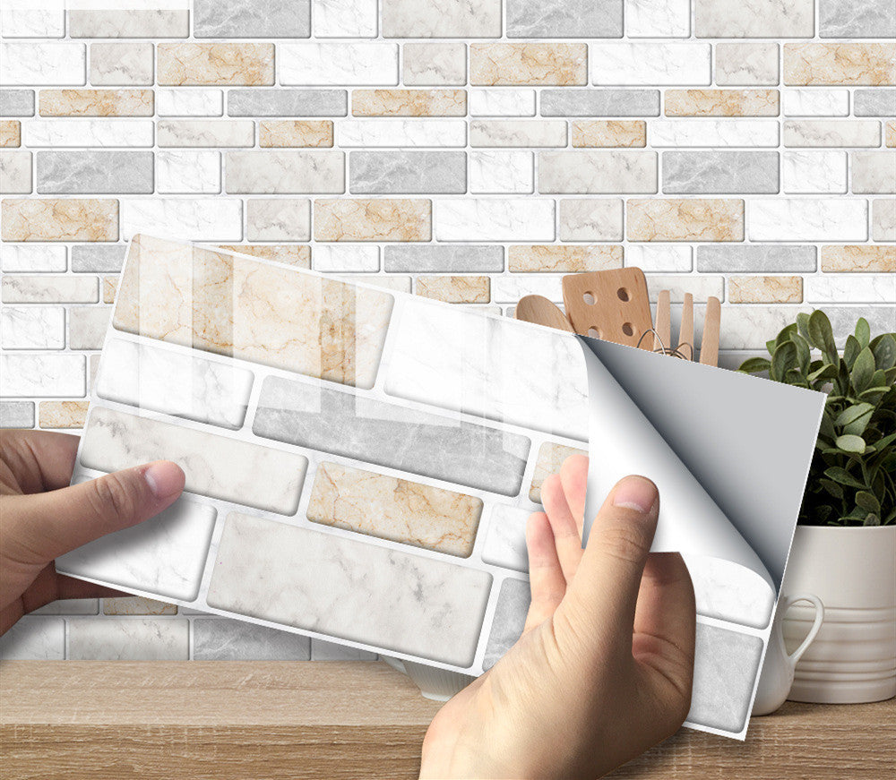  Kitchen Decoration Wall Stickers Black And White Classic applied to a stylish kitchen wall with marble effect