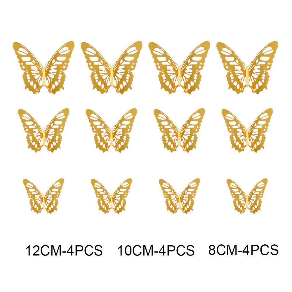 3D Hollow Butterflies Mirror Wall Stickers for Kids Rooms