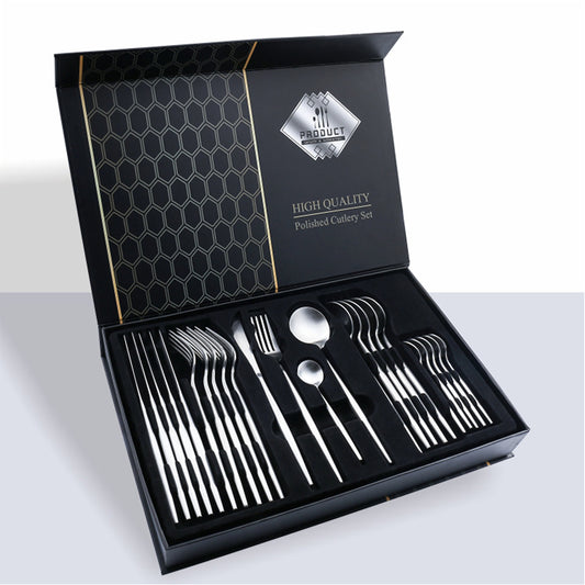 Premium 24-Piece 304 Stainless Steel Knife Set – Gift Box Edition