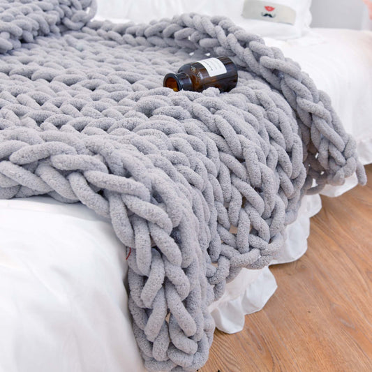 Handmade Chenille Knitted Blanket