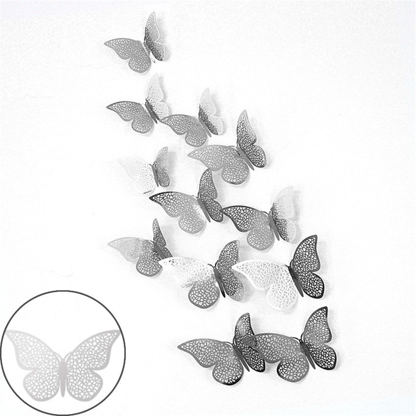 3D Hollow Butterflies Mirror Wall Stickers for Kids Rooms