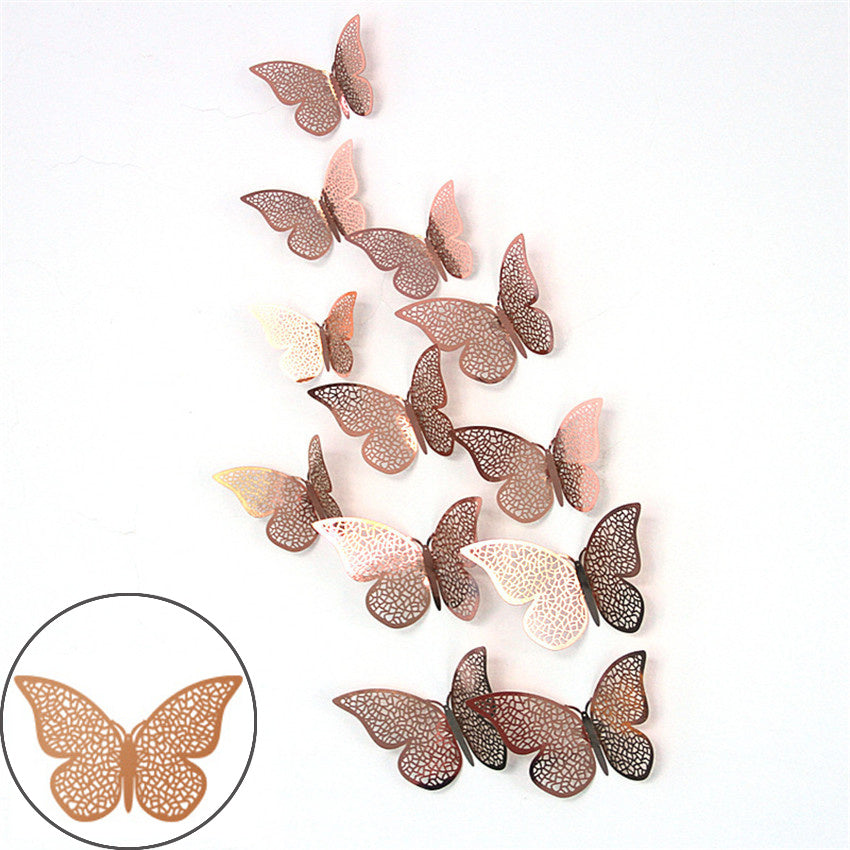 3D Hollow Butterflies Mirror Wall Stickers for Kids Rooms