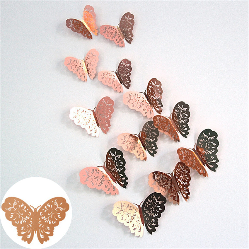 3D Hollow Butterflies Mirror Wall Stickers for Kids Rooms
