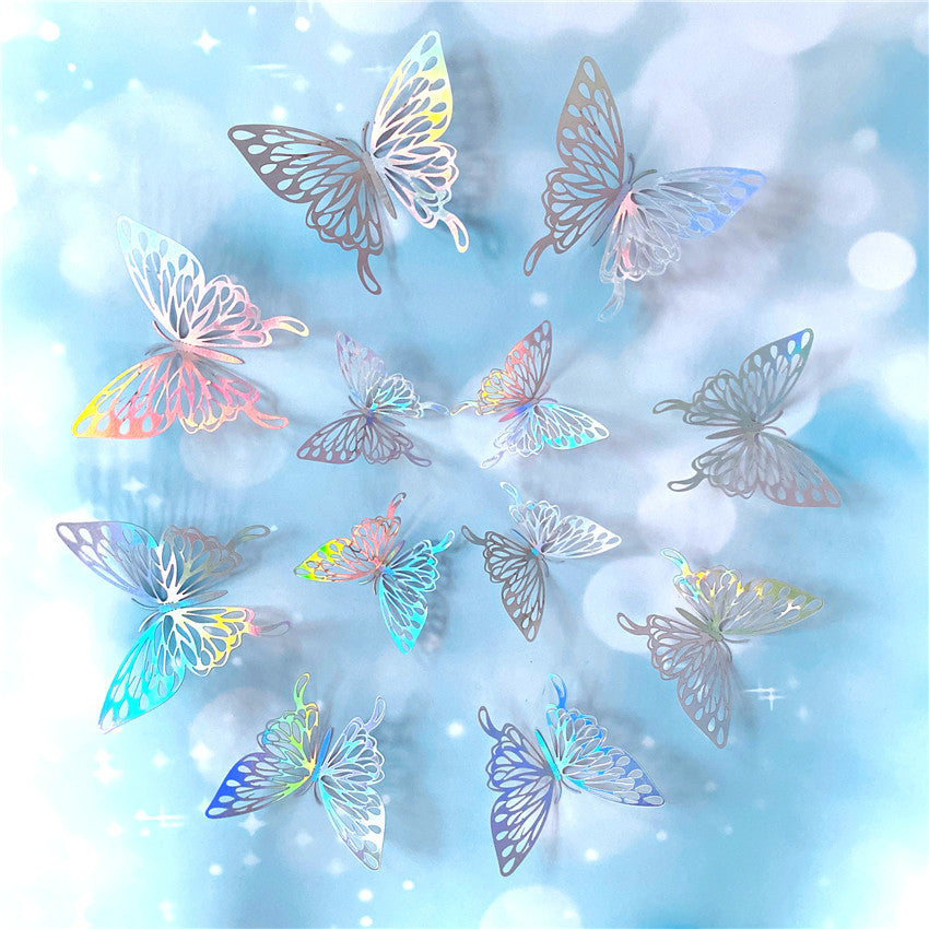 3D Hollow Butterflies Mirror Wall Stickers for Kids Rooms