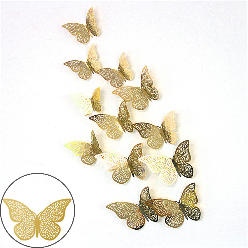3D Hollow Butterflies Mirror Wall Stickers for Kids Rooms