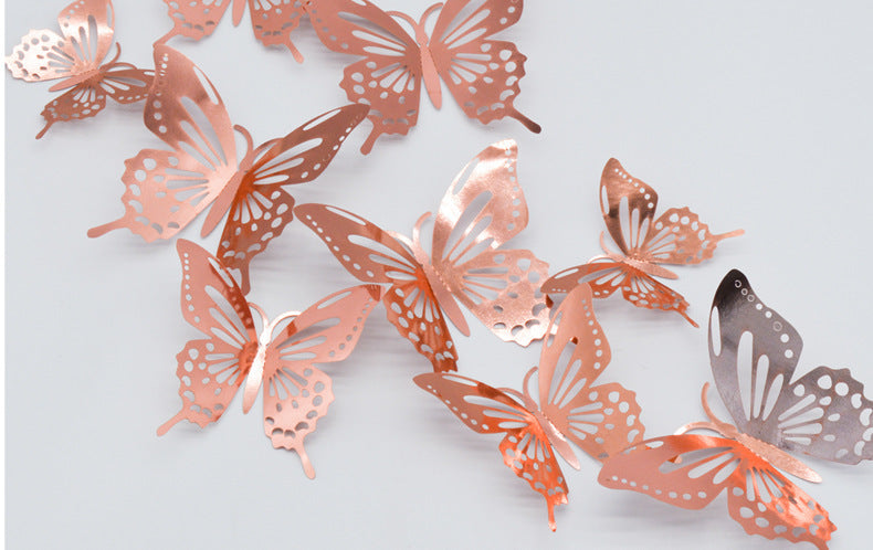3D Hollow Butterflies Mirror Wall Stickers for Kids Rooms