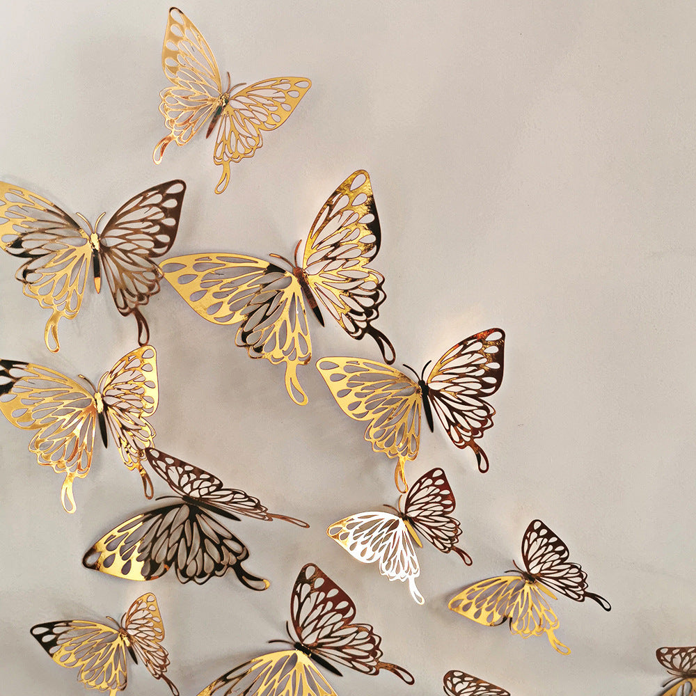3D Hollow Butterflies Mirror Wall Stickers for Kids Rooms