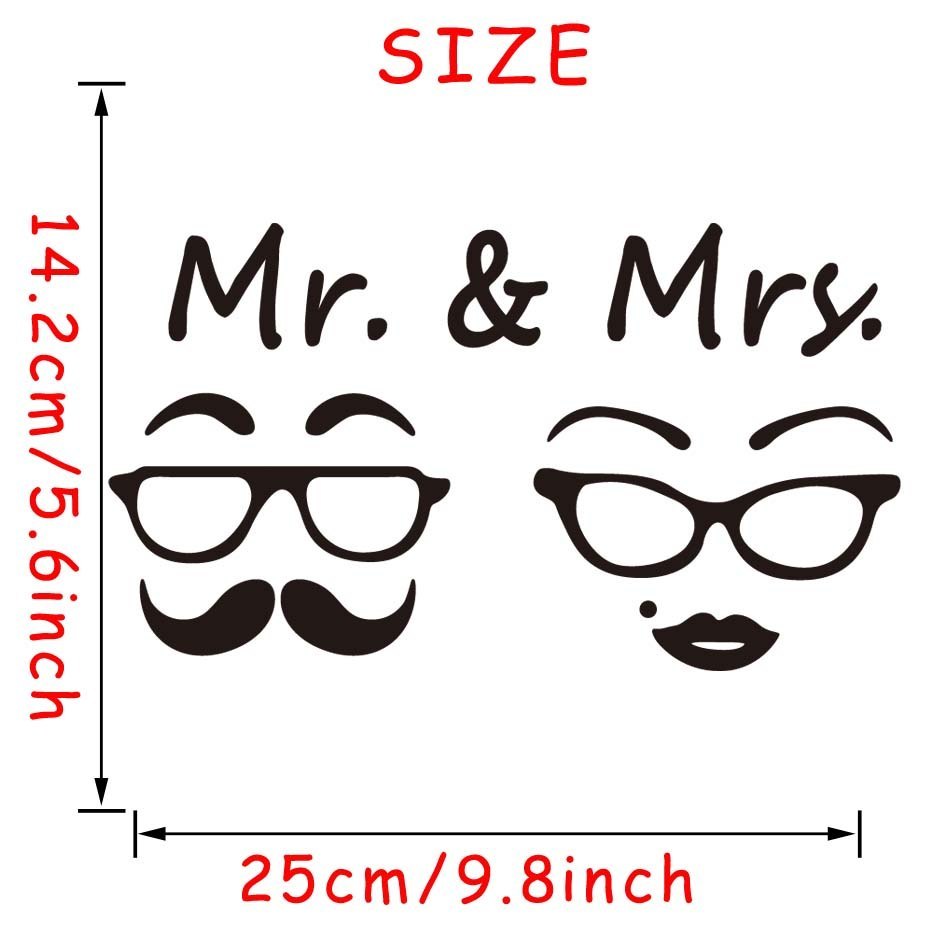 Mr. & Mrs. Quotes Toilet Door Sticker Fashion Bathroom Decor