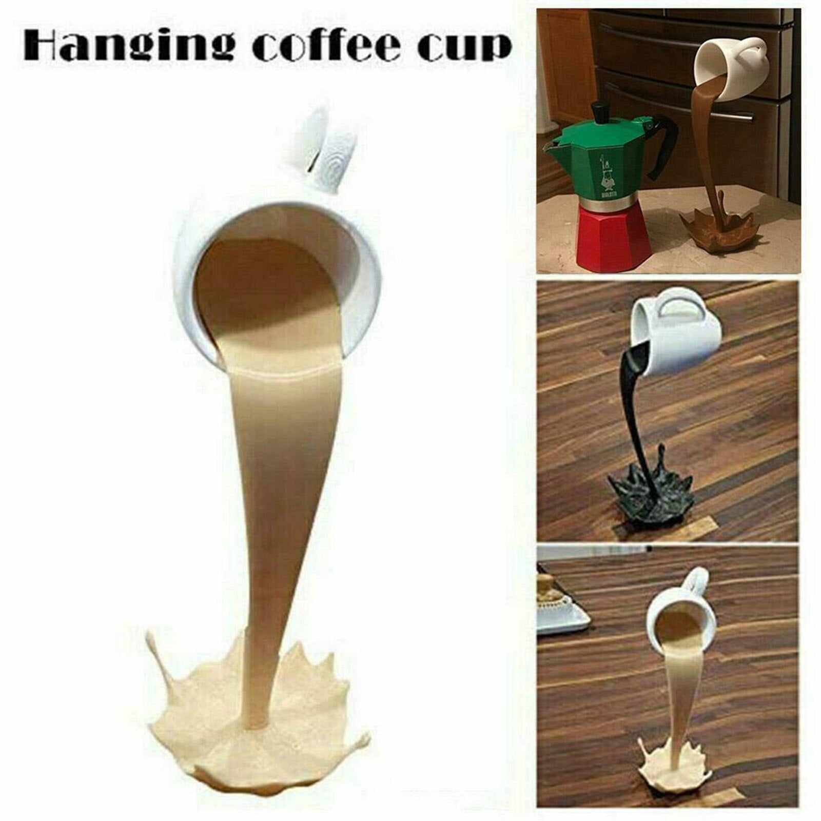 Floating Coffee Cup Mug Sculpture Kitchen Decor