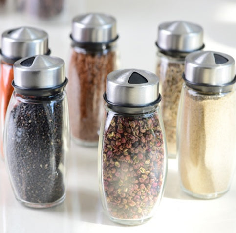 7-Piece Glass Spice Jar & Rack Set