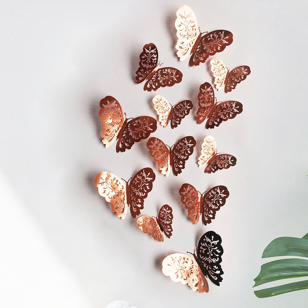 3D Hollow Butterflies Mirror Wall Stickers for Kids Rooms